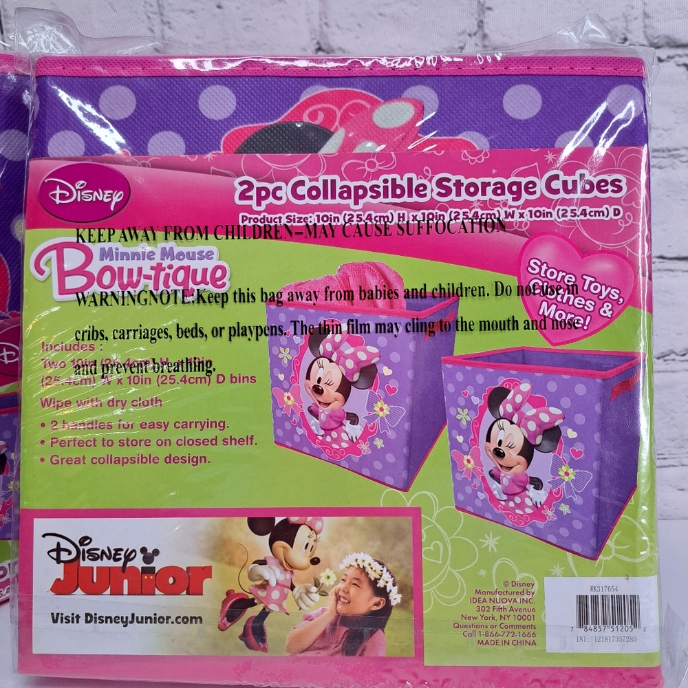 'DISNEY' STORAGE CUBE UNIT MINNIE MOUSE "BOWTIQUE" FOLDING 6-PIECE SET - Picture 11 of 16